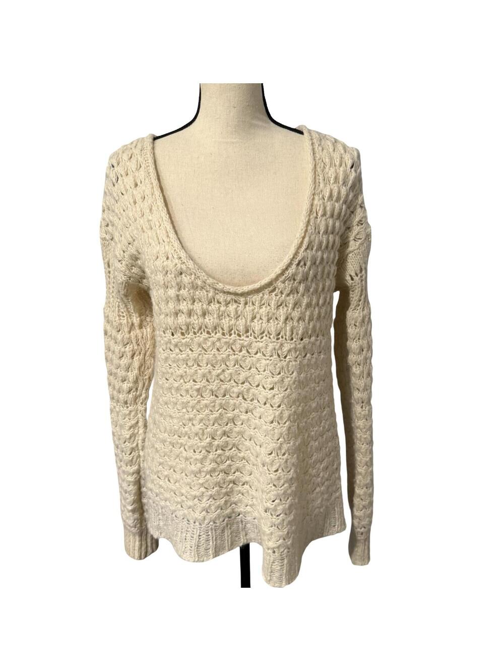 Free People Cream Oversized Pullover Sweater - Size XS